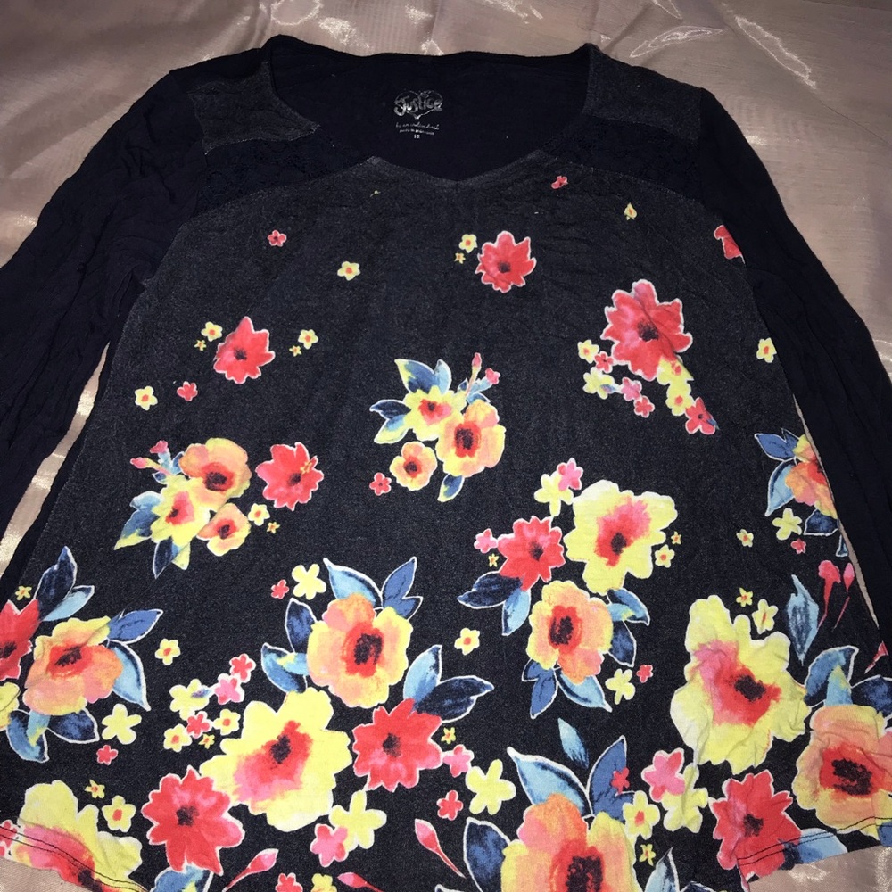 2 Justice long sleeve tops for girls